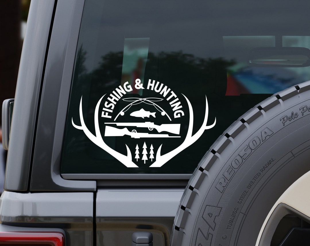 Fishing and Hunting Permanent Vinyl Decal Sticker - Etsy