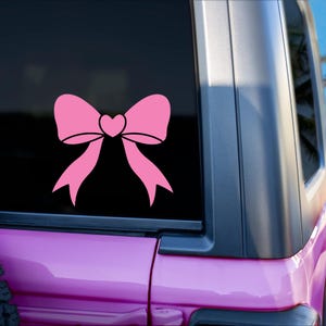 Coquette Heart Bow Vinyl Decal Cute for Car, Tumbler, Laptop, Mirror Stickers | Feminine Aesthetic Decor