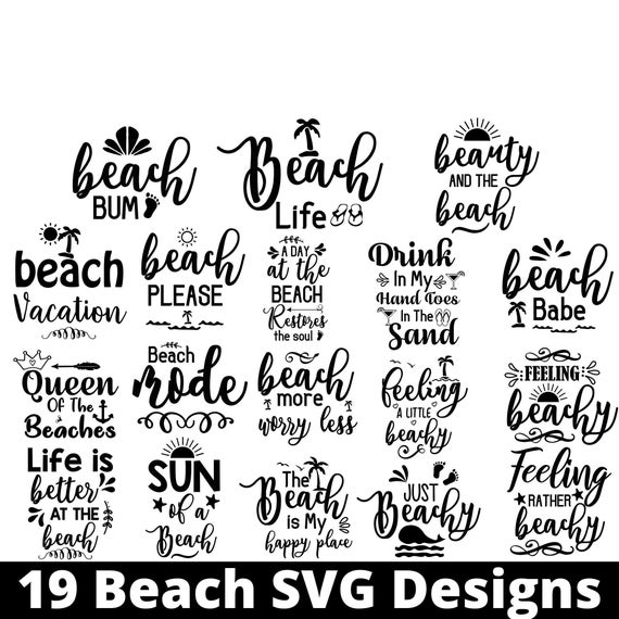 Beach SVG 19 Designs Beach SVG Bundle Beach SVG Cut Files - Etsy