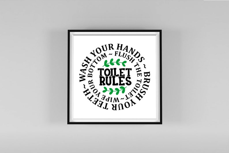 Toilet Rules SVG Bathroom Rules SVG Toilet Rules Sign Etsy