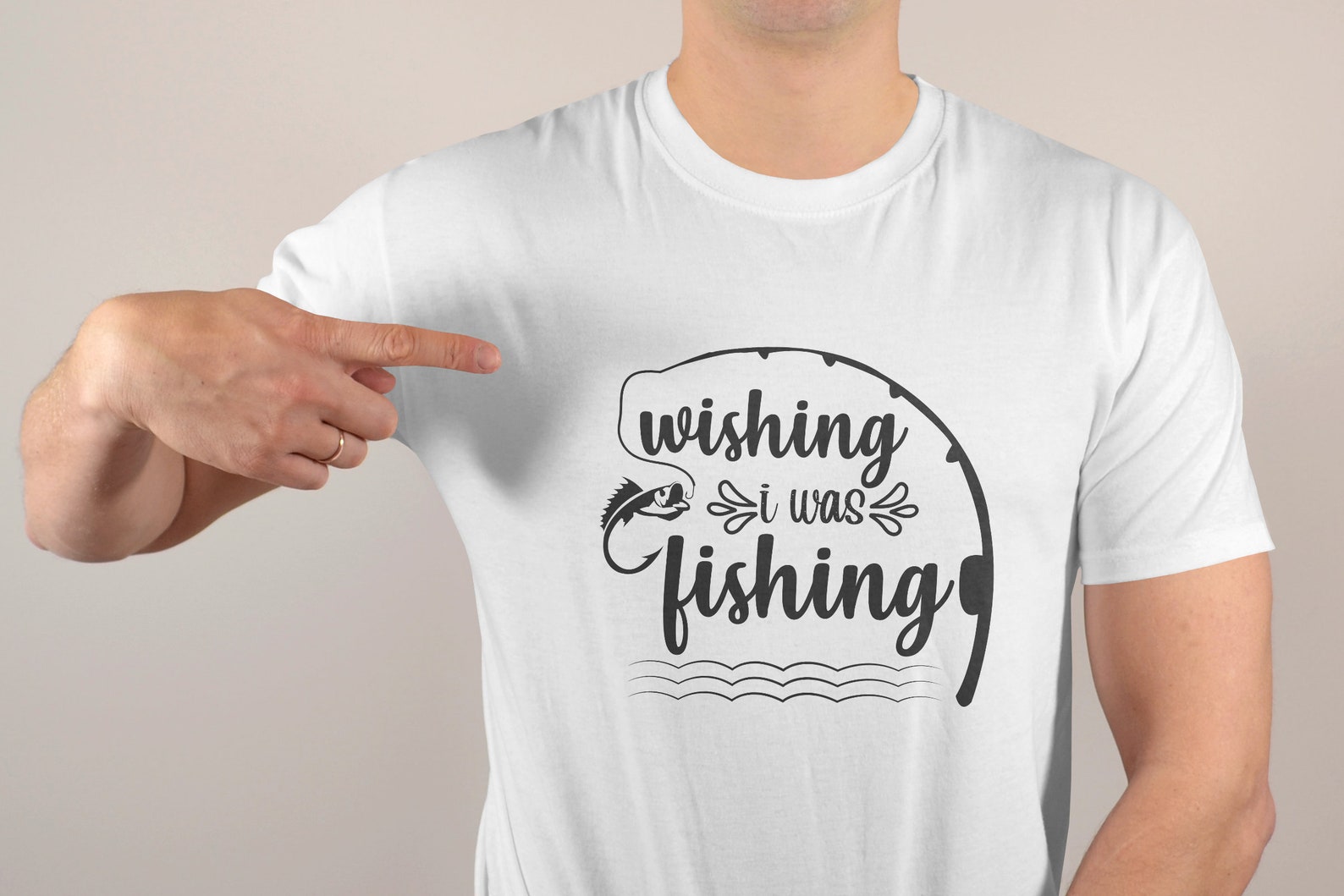Wishing I Was Fishing SVG File Fishing Quotes Svg Fishing - Etsy