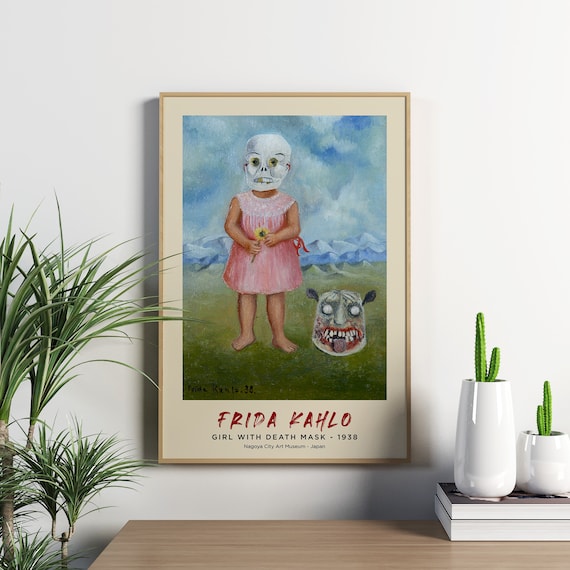 Digital Frida Kahlo Girl With Death Mask niña Con Máscara Etsy