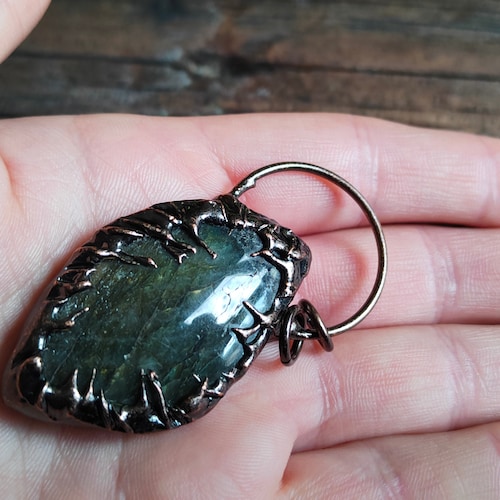 Unique Labradorite Pendant /Bohemian Jewellery / Large Gemstone /Gift buying for Her / Gift Idea