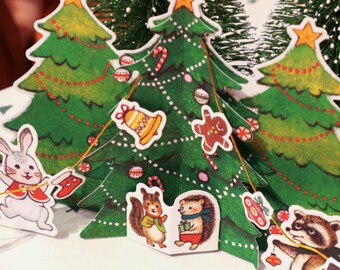 Paper D'Art 3D Pop-Up Weihnachtskarte – Santas Woodland Schlitten, Lasergeschnitten, 16,5x16,5 Cm, Mit Umschlag