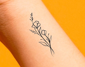 Wildflowers Temporary Tattoo