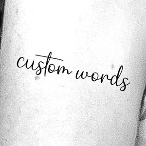 Custom Words Handwriting Temporary Tattoo / custom tattoo