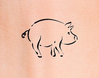 Pig Temporary Tattoo / Farm Animal Tattoo - Etsy Australia Pig Temporary Tattoo / Farm Animal Tattoo - Etsy Australia