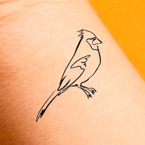 Cardinal Temporary Tattoo / bird tattoo / animal tattoo