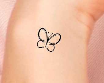 Small Butterfly Temporary Tattoo / minimalist butterfly tattoo