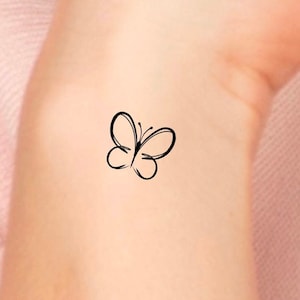 Small Butterfly Temporary Tattoo / minimalist butterfly tattoo