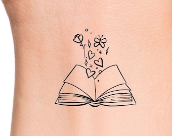 Open Book Tattoo - Etsy Australia Open Book Tattoo - Etsy Australia