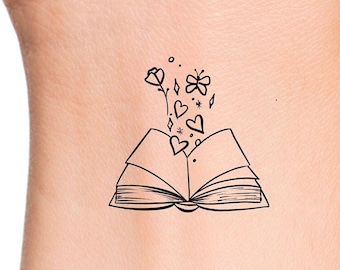 Open Book Temporary Tattoo