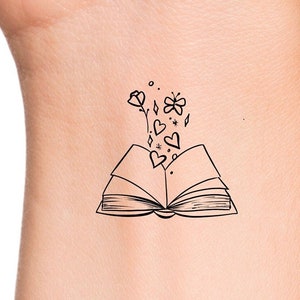 Open Book Temporary Tattoo