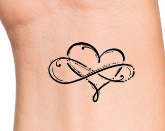 Heart Infinity Temporary Tattoo