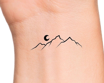 Mountain Moon Temporary Tattoo