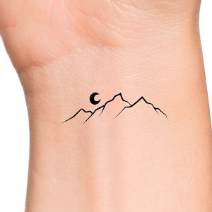 Mountain Moon Temporary Tattoo