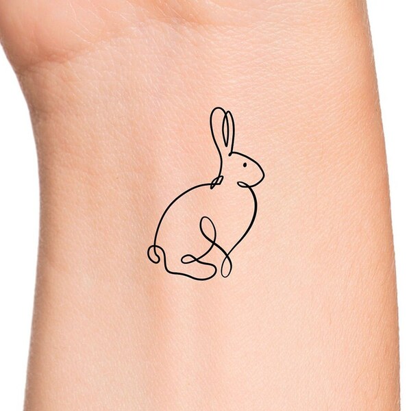 Rabbit Tattoo Etsy