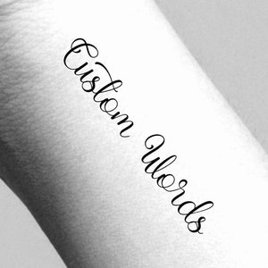 Custom Words Calligraphy Temporary Tattoo