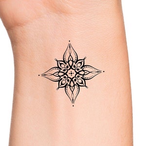 Mandala Flower Star Temporary Tattoo