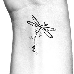 Still I Rise Dragonfly Heart Temporary Tattoo