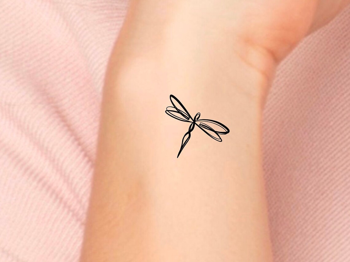 Tiny Dragonfly Temporary Tattoo - Etsy
