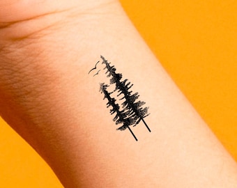 2 Tree Birds Temporary Tattoo