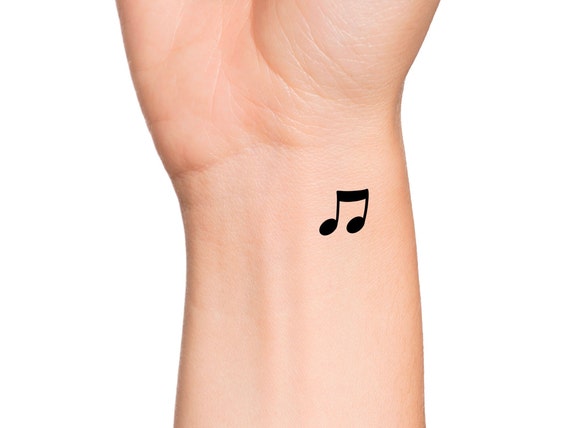 Music Notes Tattoo - Rose With Music Note Tattoo Clipart (#1351058) - PikPng