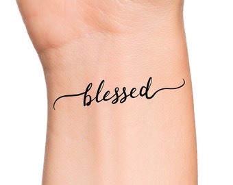 Blessed  tattoo letter scetch download