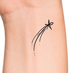 Shooting Star Temporary Tattoo / celestial tattoo