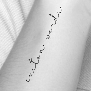 Custom Words Temporary Tattoo / custom name tattoo