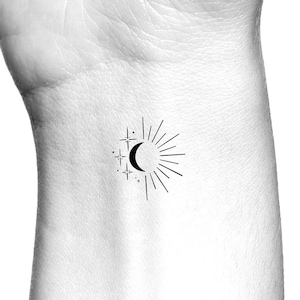 Sun Moon Stars Temporary Tattoo