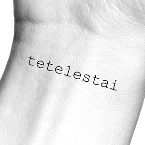 Tetelestai Temporary Tattoo / Religious Tattoo / Jesus Tattoo