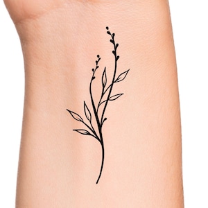 Dainty Leaves Branch Temporary Tattoo