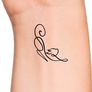 Cat Stretching Temporary Tattoo