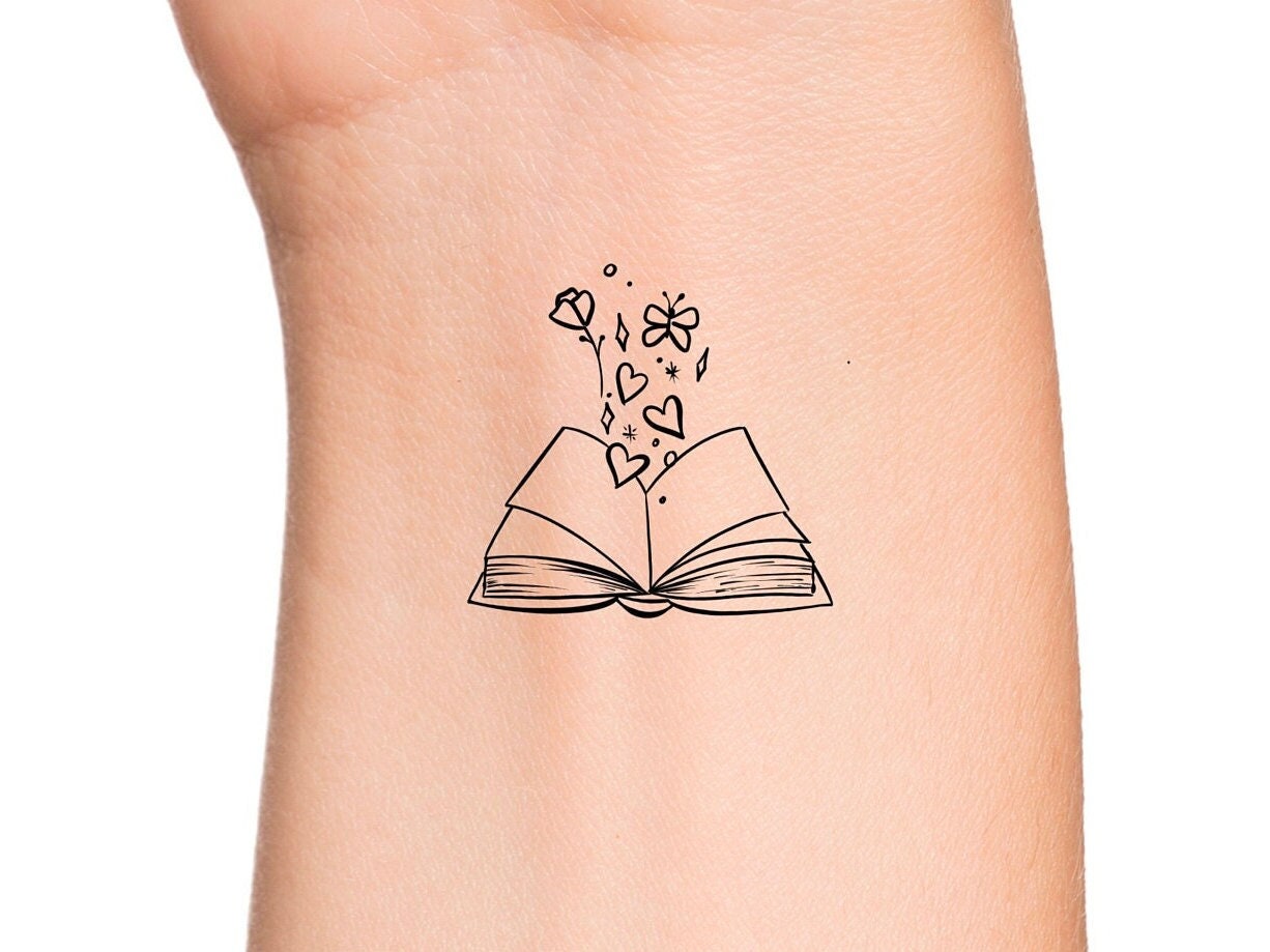 Open Book Temporary Tattoo - Etsy