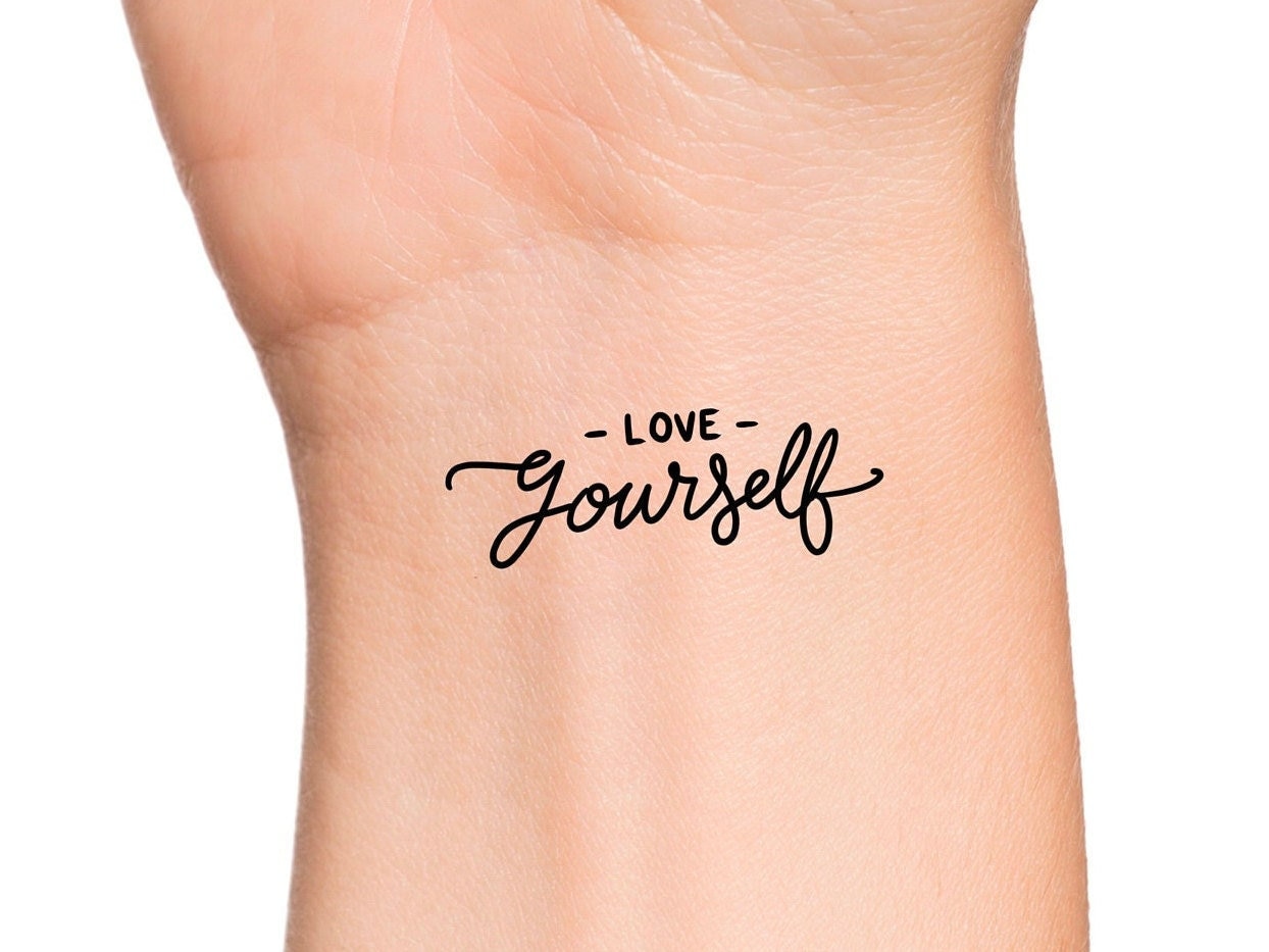 Temporary Tattoo Love Yourself - Etsy Norway Temporary Tattoo Love Yourself - Etsy Norway