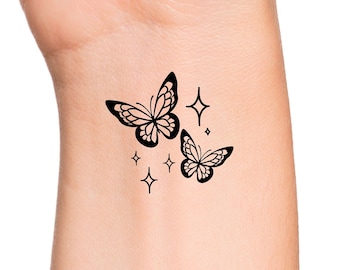 Butterfly Stars Temporary Tattoo