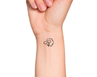 Bee Honeycomb Temporary Tattoo