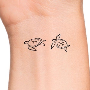 2 Sea Turtles Temporary Tattoo