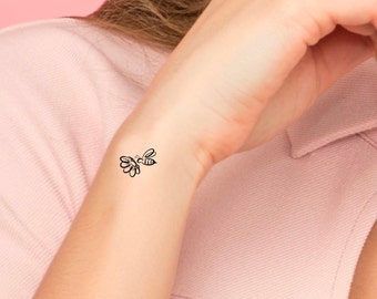 Bee flower Temporary Tattoo