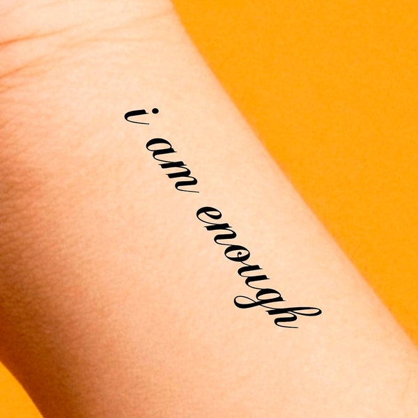 I Am Enough Temporary Tattoo Etsy