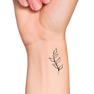 Leaves Branch Temporary Tattoo / botanical tattoo / floral tattoos