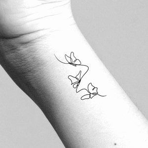 3 Connecting Butterflies Temporary Tattoo