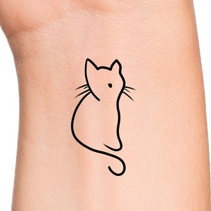 Cat Outline Temporary Tattoo