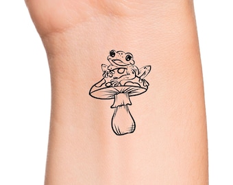 Mushroom Frog Temporary Tattoo / Mushroom Tattoo / Frog Tattoo - Etsy  Denmark