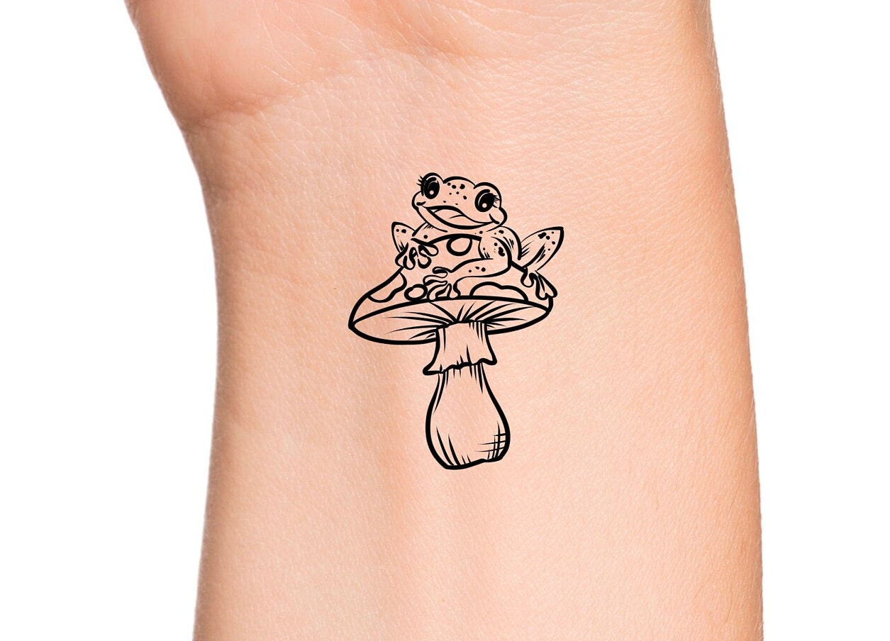 Buy Mushroom Frog Temporary Tattoo  Mushroom Tattoo  Frog Tattoo Online  in India  Etsy