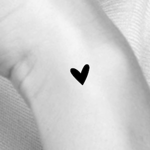 Small Black Heart Temporary Tattoo