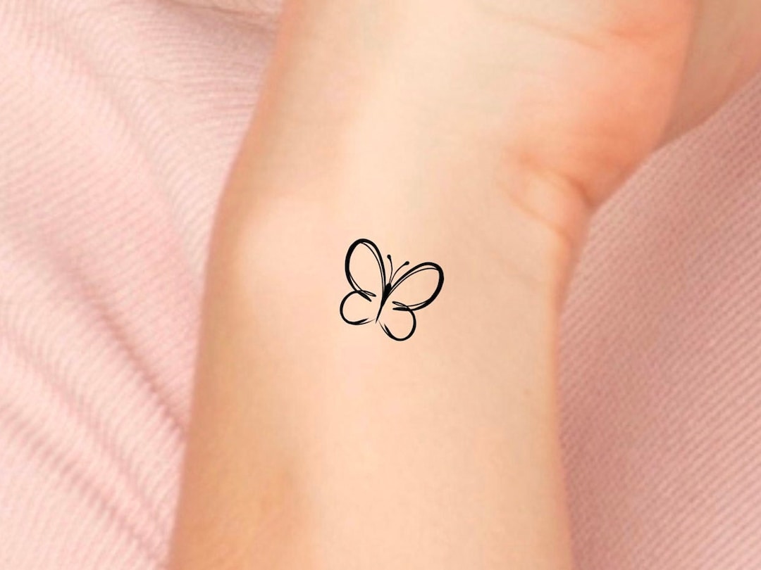 Buy Minimalist Butterfly Temporary Tattoo Set of 2  Fine Lin Online in  India  Etsy