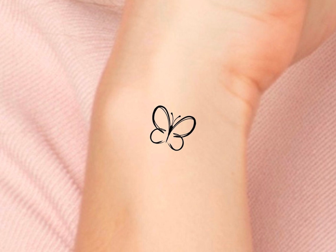 Small Butterfly Temporary Tattoo / Minimalist Butterfly Tattoo Etsy