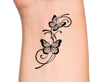 Butterfly Swirls Temporary Tattoo